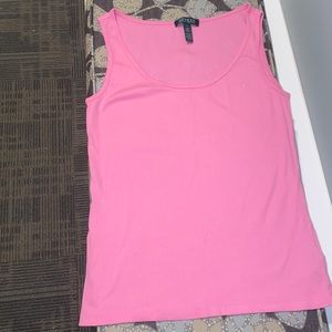 Pink LAUREN Ralph Lauren Ribbed Tank Top Size Large EUC